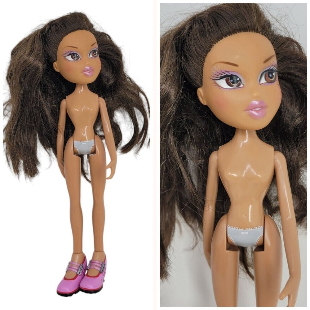 Bratz Doll Brown Eyes Dark Brown Hair Beauty Mark Mole High Heel Shoes